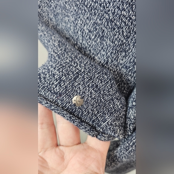 Eddie Bauer Women's Long Sleeve V-Neck Tight Knit Sweater Blue White Size Small - Picture 4 of 13